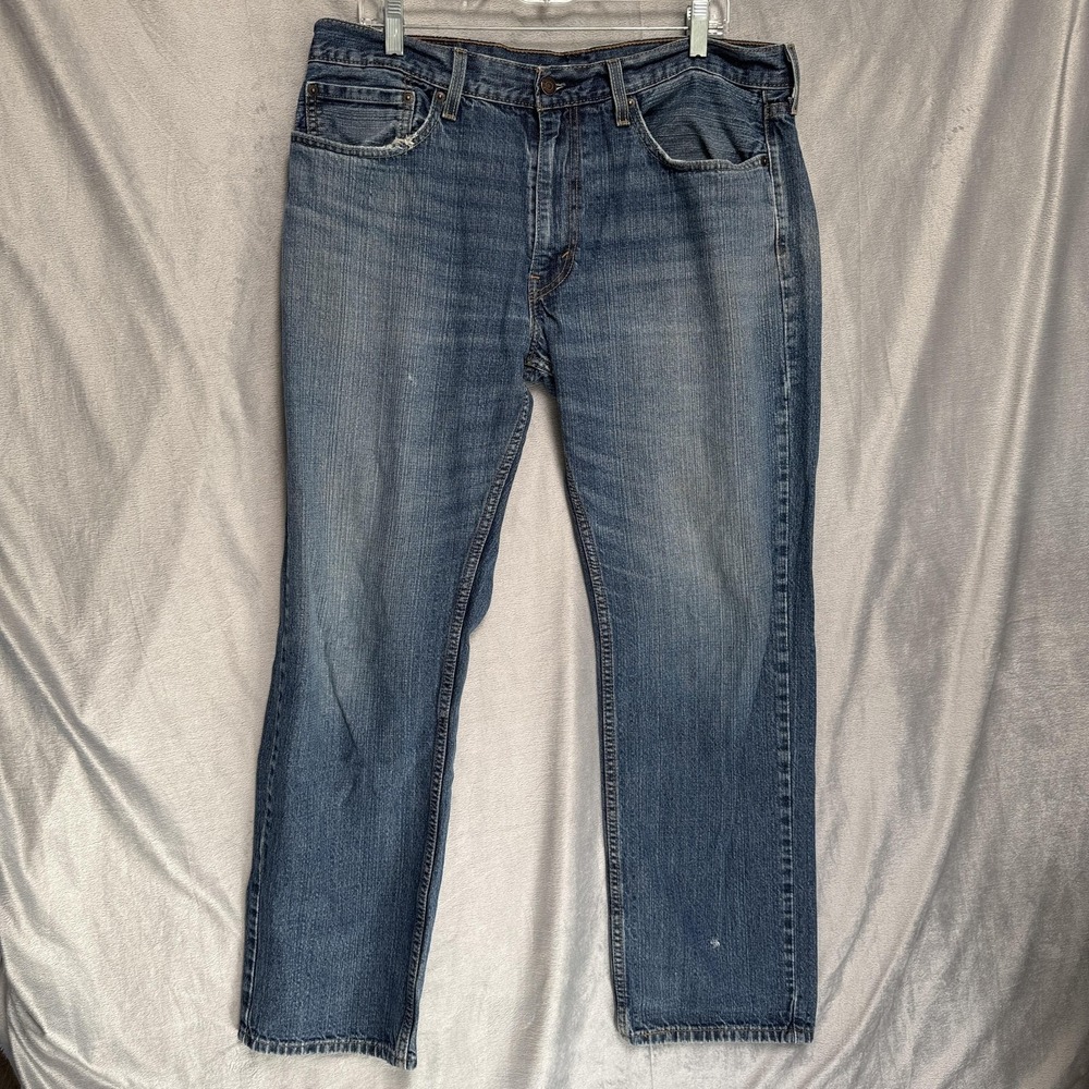 Levis 559 Jeans Mens 36x32 Blue Denim Relaxed Fit Straight Leg Distressed